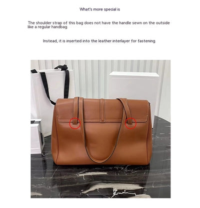 Bolso Tote de Cuero Genuino de Gran Capacidad - Image 11
