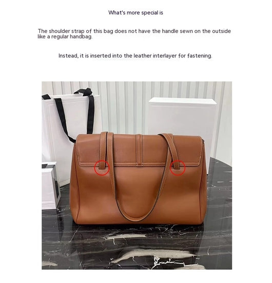Bolso Tote de Cuero Genuino de Gran Capacidad - Image 11