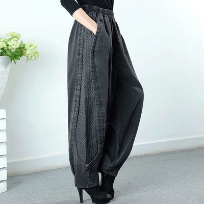 Jeans Sueltos de Cintura Alta Elástica para Mujer - Image 8