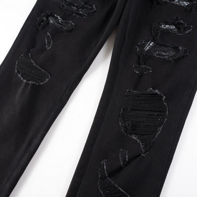 Jeans para Hombre con Parche de Serpiente de Tres Cabezas Bordado - Image 10