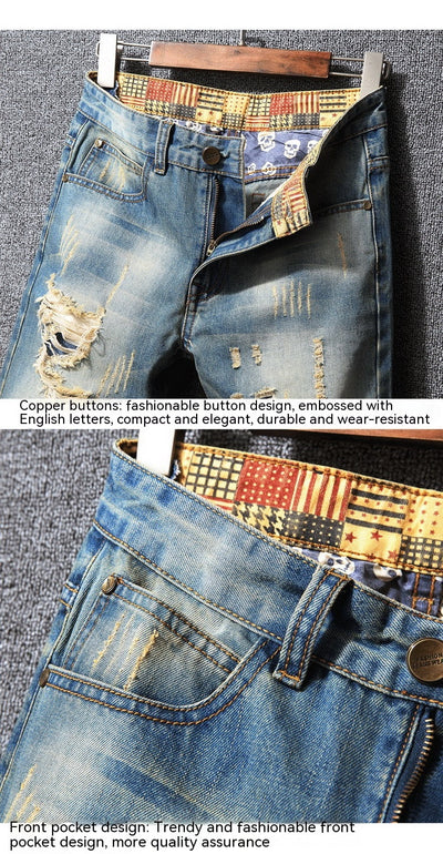 Jeans Rotos Estilo Hong Kong Corte Holgado Casual Americano - Image 14