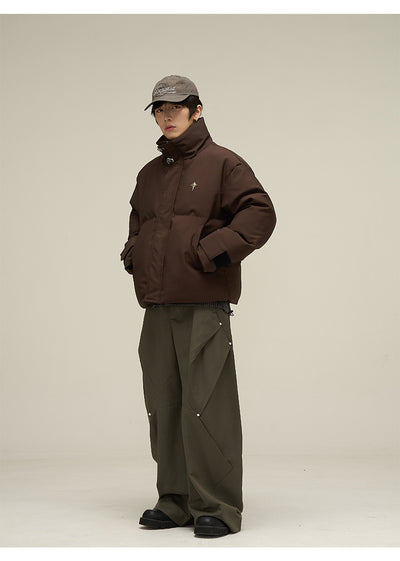 Chaqueta Acolchada de Algodón Estilo Retro Americano para Hombre - Image 22