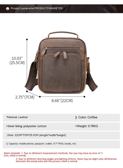 Bolso Mensajero de Cuero Retro con Gran Capacidad - Image 10