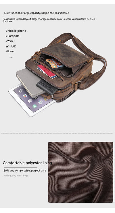Bolso Mensajero de Cuero Retro con Gran Capacidad - Image 19