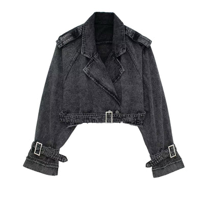 Chaqueta Denim Estilo Francés Ajustada con Cinturón - Image 13
