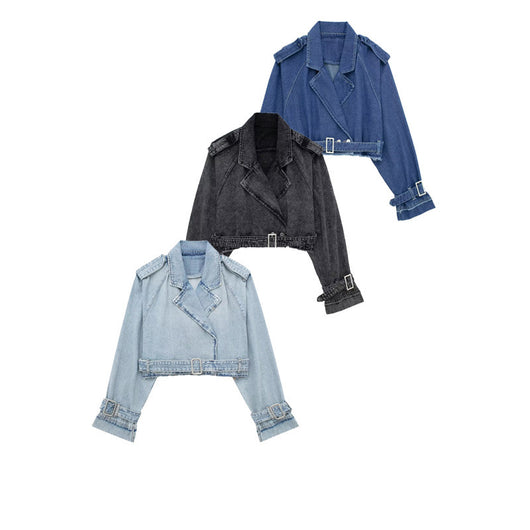Chaqueta Denim Estilo Francés Ajustada con Cinturón - Image 14