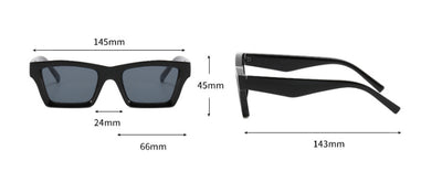 Champagne translucent rectangular sunglasses with brown lenses, featuring a simple fashion design. - Image 14