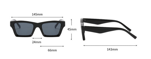 Champagne translucent rectangular sunglasses with brown lenses, featuring a simple fashion design. - Image 14