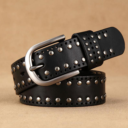 Cinturón de Cuero Genuino para Mujer con Remaches Decorativos - Image 18