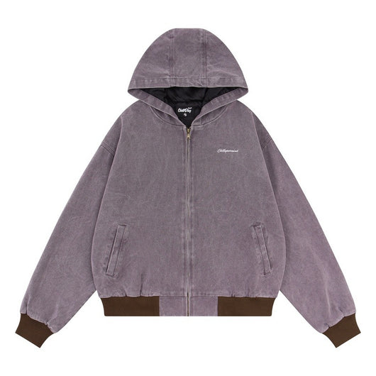 Chaqueta Retro con Capucha Desgastada y Lavada - Image 23