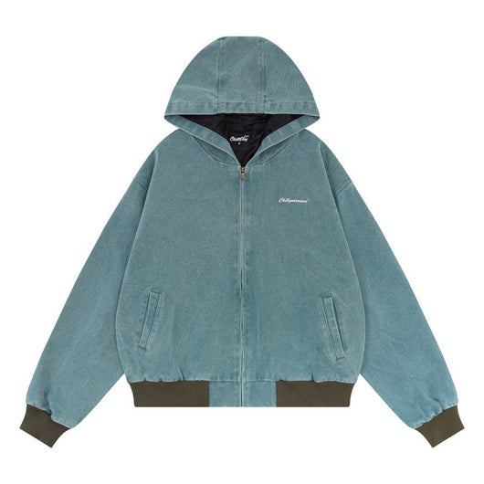 Chaqueta Retro con Capucha Desgastada y Lavada - Image 25