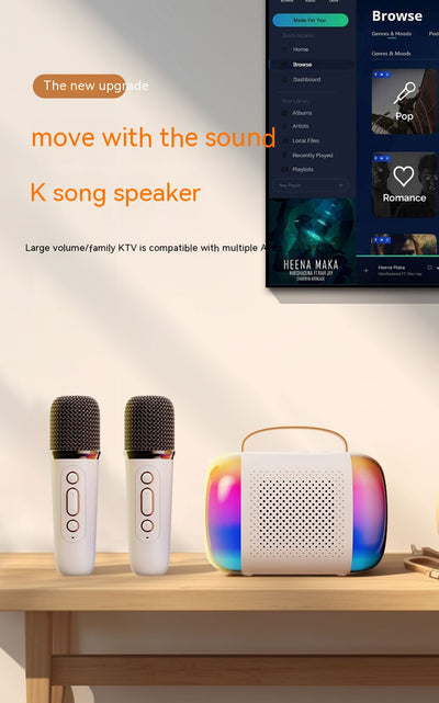 Parlante Karaoke Portátil con Micrófono Integrado y Bluetooth - Image 44