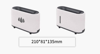 Dark gray simulated flame aromatherapy machine with a remote control, emitting a warm, flame-like light and mist. - Image 16