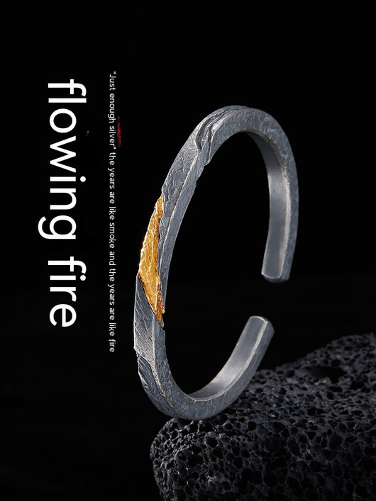 Pulsera Plata Pura para Hombre Personalizada Estilo Retro con Baño de Oro 24K - Image 21