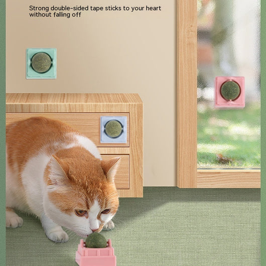 Two spinning catnip balls, one with a green base and one with a blue base, in clear plastic cases. - Image 9