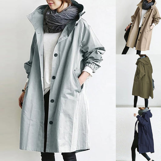 Chaqueta Cortavientos Mujer Casual Suelta con Capucha y Bolsillos - Impermeable y Secado Rápido - Image 15