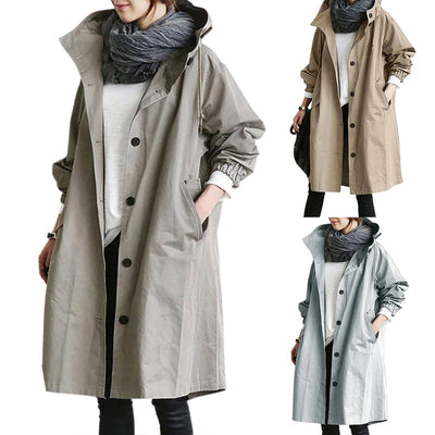 Chaqueta Cortavientos Mujer Casual Suelta con Capucha y Bolsillos - Impermeable y Secado Rápido - Image 17
