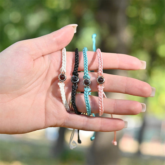 Pulsera de Proyección de Foto Personalizada Tejida a Mano - Joya de Pareja para Hombre y Mujer - Image 36