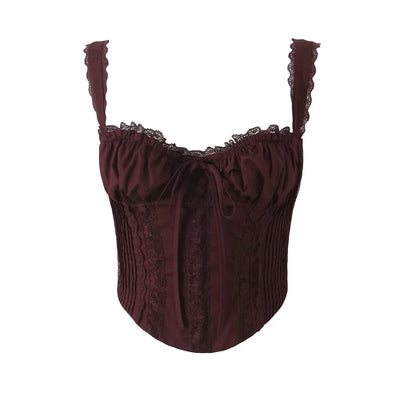 Chaleco Sensual de Encaje Francés con Tirantes Delgados - Image 31