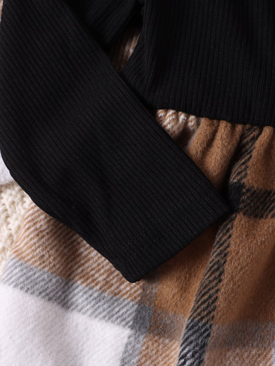 Conjunto de Dos Piezas: Vestido Cuello Alto a Cuadros con Chaqueta - Image 16