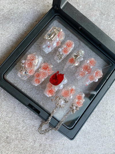 Pegatinas de Uñas con Cristales Brillantes Hechas a Mano - Image 15