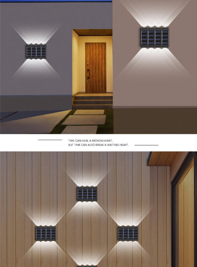 Lámpara Solar Doble de Pared para Exterior - Iluminación Impermeable para Jardín - Image 9