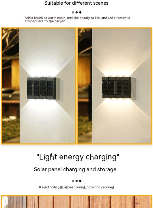 Lámpara Solar Doble de Pared para Exterior - Iluminación Impermeable para Jardín - Image 10