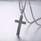 316L stainless steel Dorado plated christianity jewelry unique Negro mens vintage cross necklace with chain Steel color