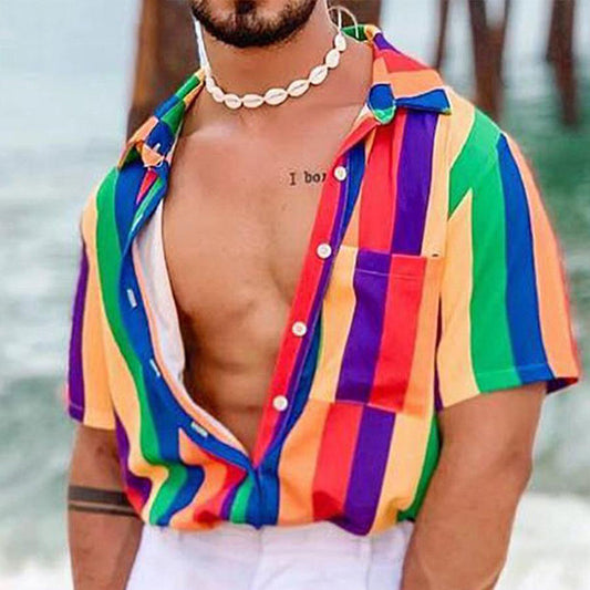 Camisa de Rayas Coloridas para Hombre - Colección Verano - Image 2