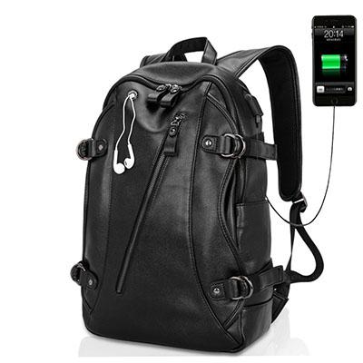 Mochila de Cuero con Carga USB