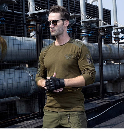 Playera Manga Larga Camuflaje Táctica de Algodón Premium para Hombre - Image 11