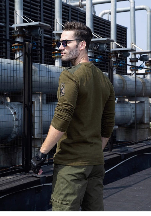 Playera Manga Larga Camuflaje Táctica de Algodón Premium para Hombre - Image 13