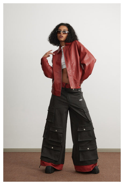 Chaqueta de Cuero Cropped para Hombre y Mujer - Estilo Urbano Moderno - Image 11