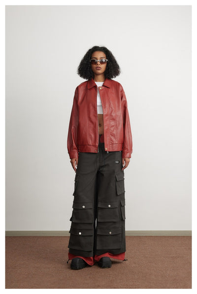 Chaqueta de Cuero Cropped para Hombre y Mujer - Estilo Urbano Moderno - Image 20