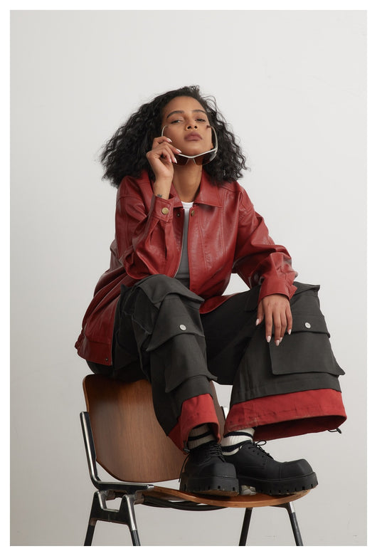 Chaqueta de Cuero Cropped para Hombre y Mujer - Estilo Urbano Moderno - Image 31