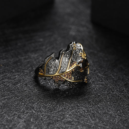 Anillo de Citrina Hoja en Plata 925 con Gema Incrustada - Image 12
