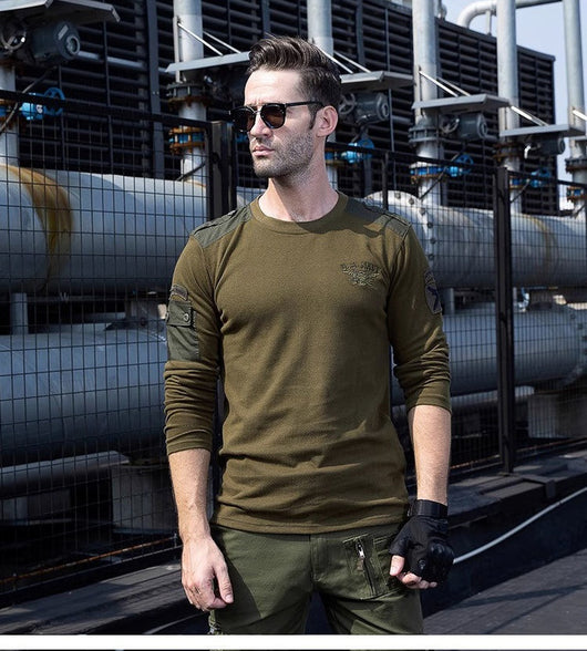Playera Manga Larga Camuflaje Táctica de Algodón Premium para Hombre - Image 29