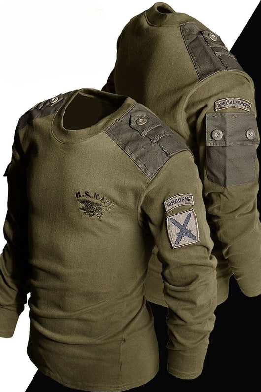 Playera Manga Larga Camuflaje Táctica de Algodón Premium para Hombre - Image 36