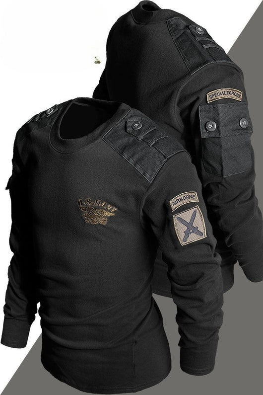 Playera Manga Larga Camuflaje Táctica de Algodón Premium para Hombre - Image 40