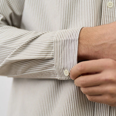 Camisa Oxford Casual a Rayas para Hombre - Manga Larga Clásica - Image 12