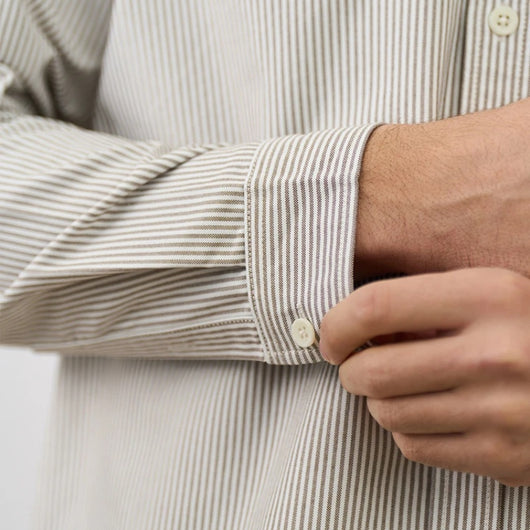Camisa Oxford Casual a Rayas para Hombre - Manga Larga Clásica - Image 20