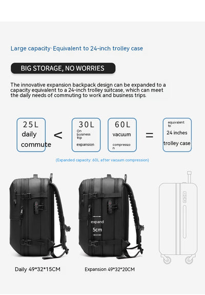 Mochila de Viaje Minimalista de Gran Capacidad Multifuncional para Hombre - Image 9