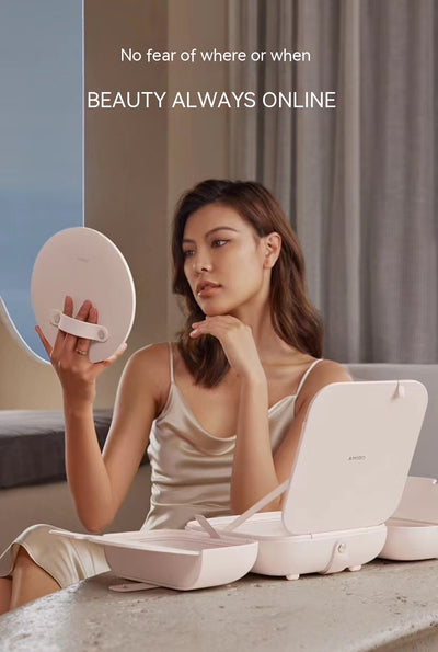 Espejo de Maquillaje LED con Luz Integrada Plegable - Set Regalo - Image 12