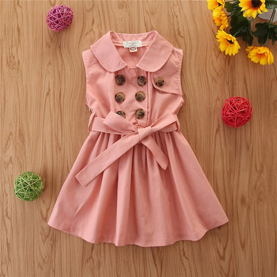 Vestido Princesa Niña Verano Elegante Sin Mangas con Lazo para Fiestas - Image 10