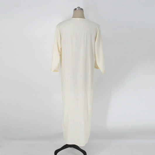 Túnica Blanca de Bordado Étnico Suelta y Casual para Mujer Musulmana - Image 17