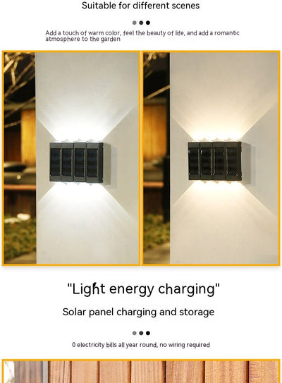 Lámpara Solar Doble de Pared para Exterior - Iluminación Impermeable para Jardín - Image 20