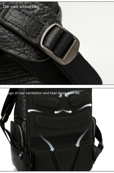 Mochila para Laptop de Cuero Genuino 156 Pulgadas - Capacidad Profesional - Image 8