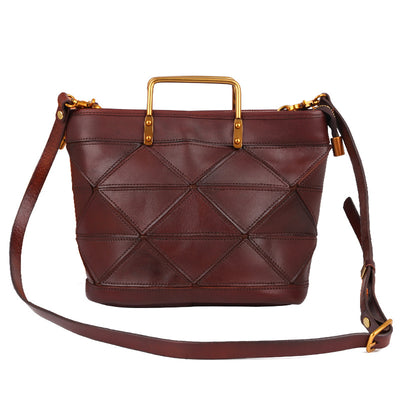 Bolso de Trabajo Geométrico en Cuero - Diseño Literario para Mujer - Image 14