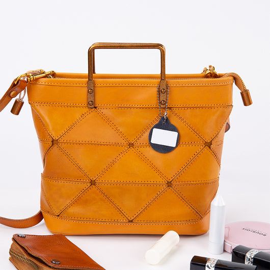 Bolso de Trabajo Geométrico en Cuero - Diseño Literario para Mujer - Image 15
