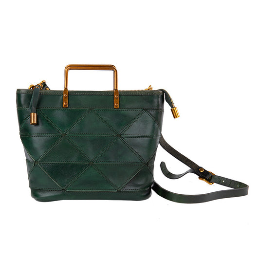 Bolso de Trabajo Geométrico en Cuero - Diseño Literario para Mujer - Image 18